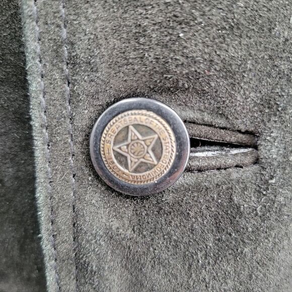 3B West Men's Black Suede and Leather Jacket with Studded Details Western - Picture 6 of 14